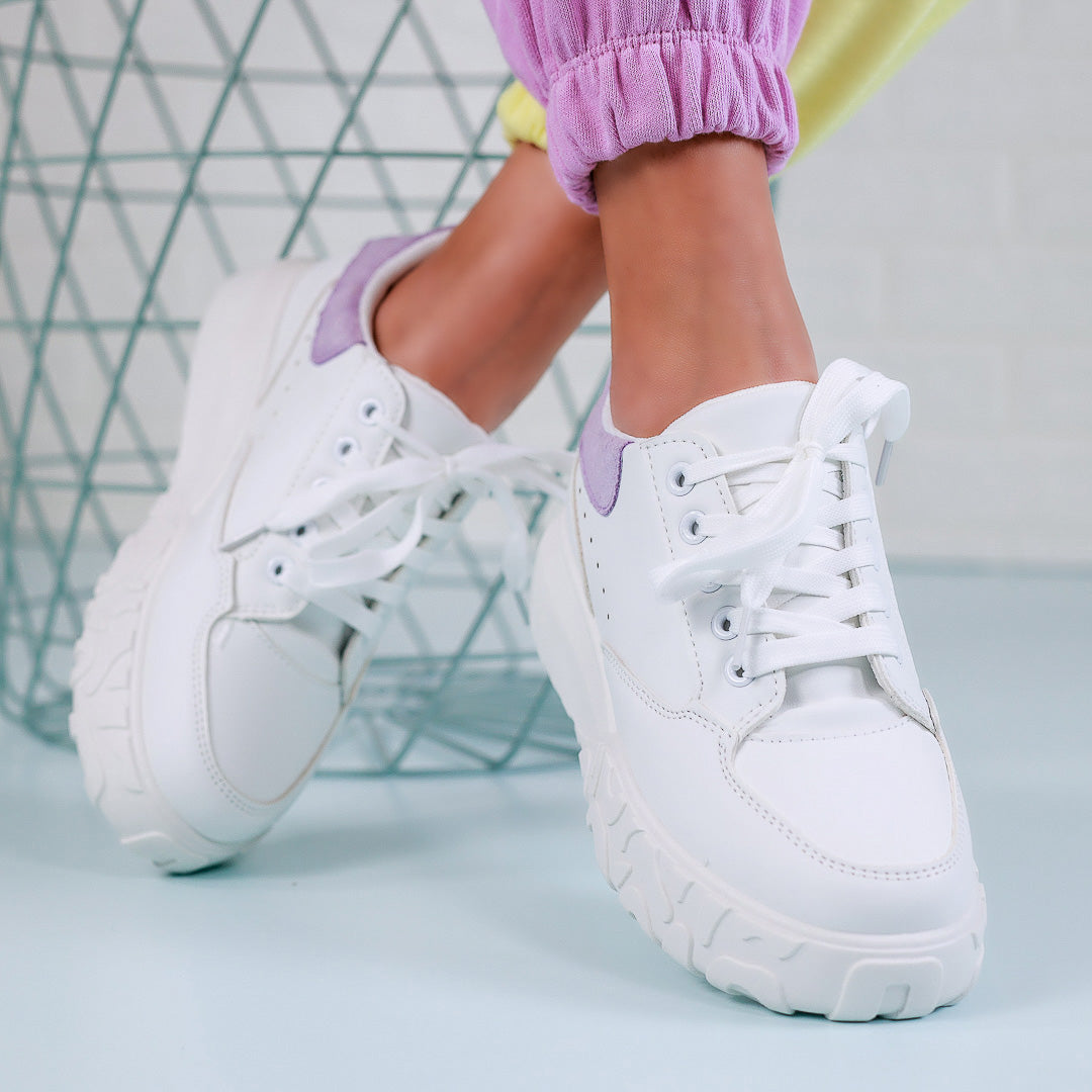 Дамски кецове Bliss - White/Purple