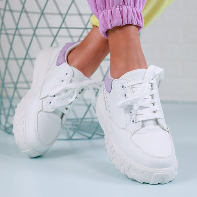 Дамски кецове Bliss - White/Purple