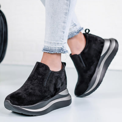 Дамски кецове на платформа Zelina - Black