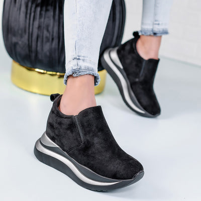 Дамски кецове на платформа Zelina - Black