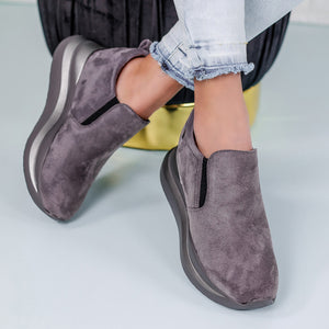 Дамски кецове на платформа Zelina - Grey