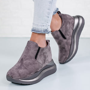 Дамски кецове на платформа Zelina - Grey