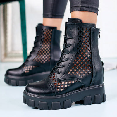 Дамски боти на платформа Sophia - Black