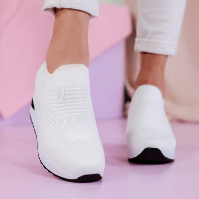 Дамски кецове на платформа Tori - White