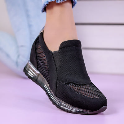 Дамски кецове на платформа Kari - Black