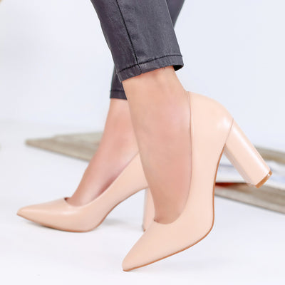 Дамски обувки на ток Claudia - Beige