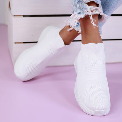 Дамски маратонки Madisen - White