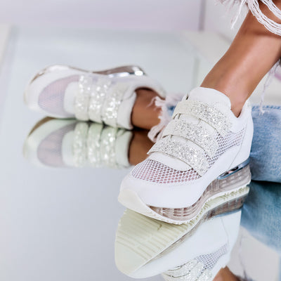 Дамски кецове на платформа Arbela - White