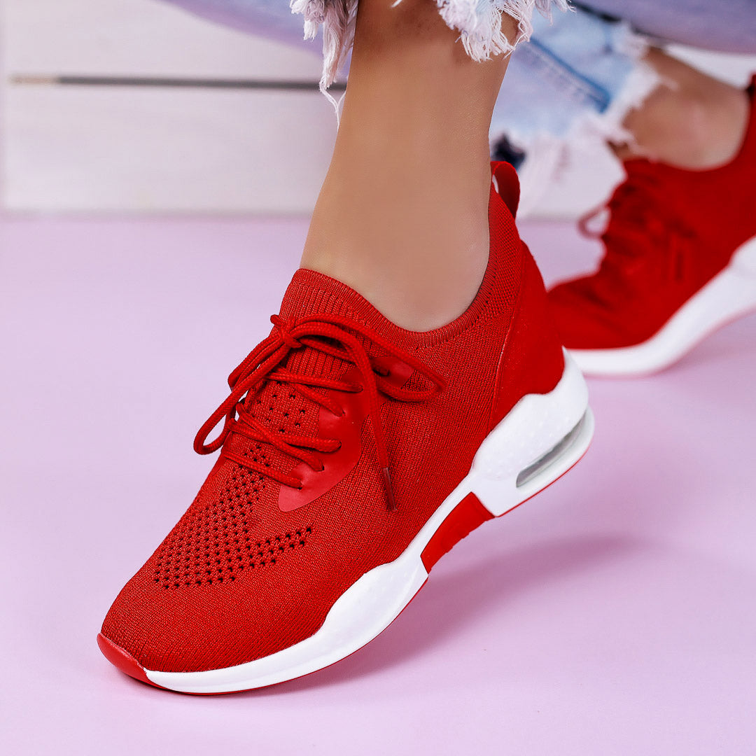 Дамски кецове на платформа Rozali - Red