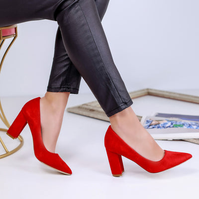 Дамски обувки на ток Kristen - Red