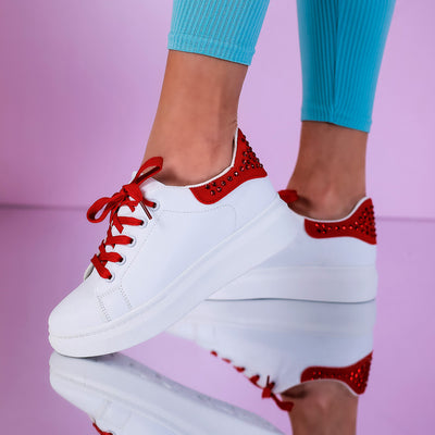Дамски кецове Salena - White/Red