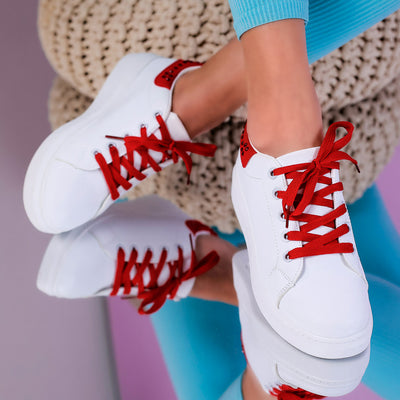 Дамски кецове Salena - White/Red