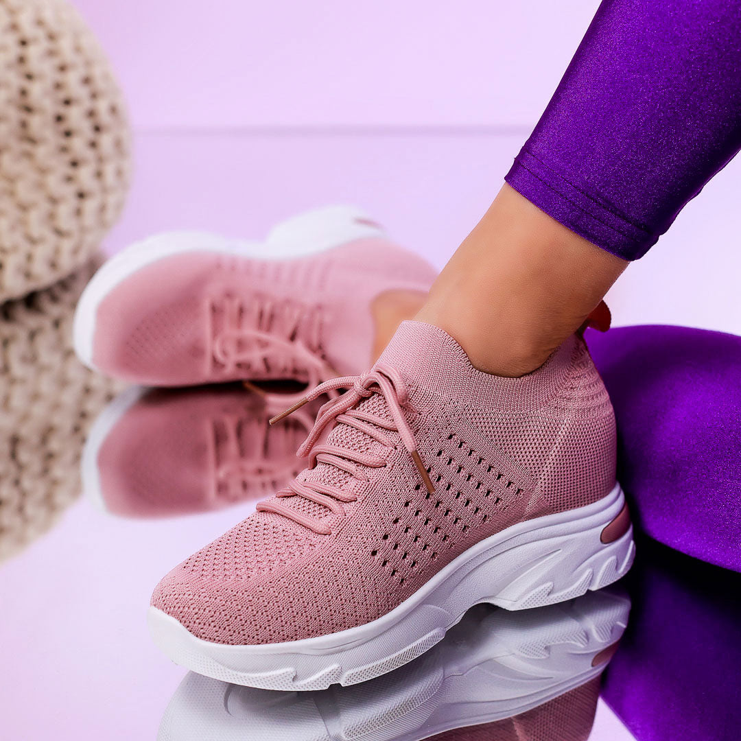 Дамски кецове на платформа Kadena - Pink
