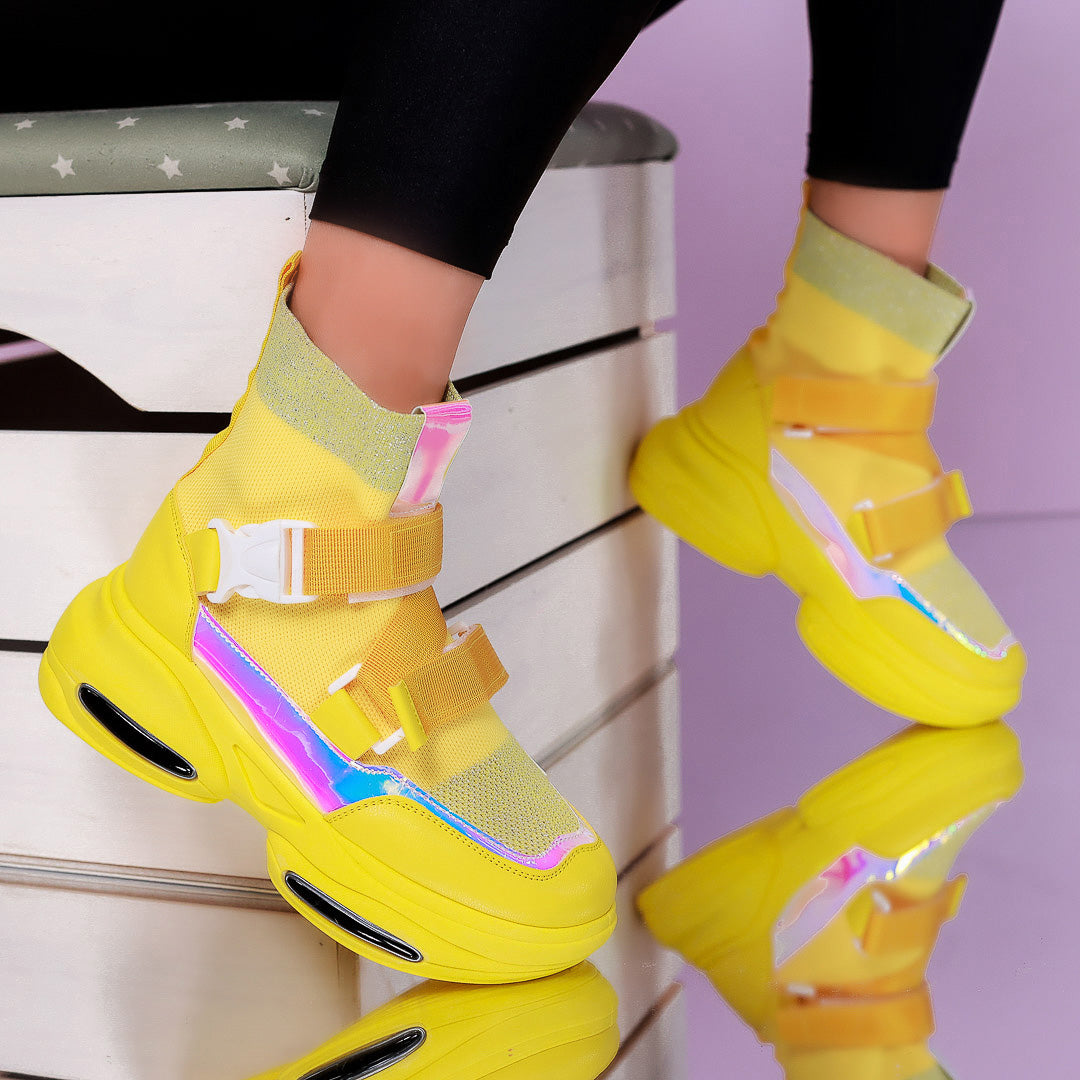 Дамски маратонки Vessy - Yellow
