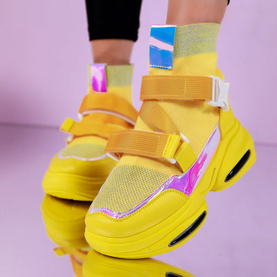 Дамски маратонки Vessy - Yellow