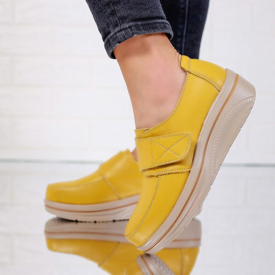 Дамски обувки на платформа Olia - Yellow