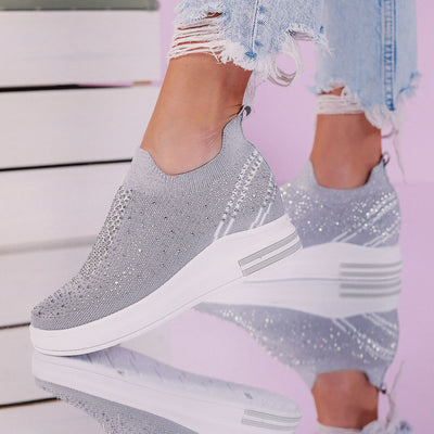 Дамски кецове на платформа Ramina -Grey