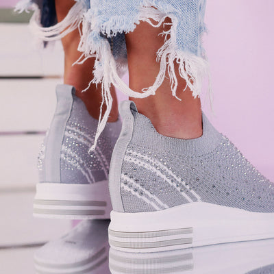 Дамски кецове на платформа Ramina -Grey