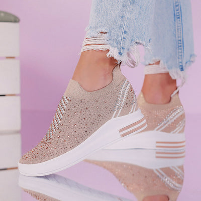 Дамски кецове на платформа Ramina - Pink