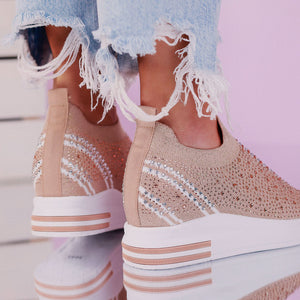 Дамски кецове на платформа Ramina - Pink