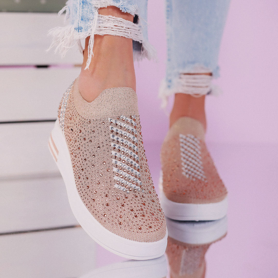 Дамски кецове на платформа Ramina - Pink