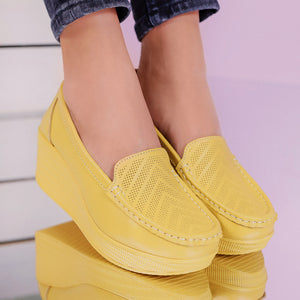 Дамски обувки на платформа Aurelia - Yellow