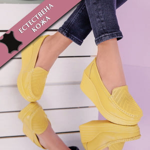 Дамски обувки на платформа Aurelia - Yellow