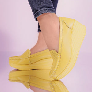 Дамски обувки на платформа Aurelia - Yellow