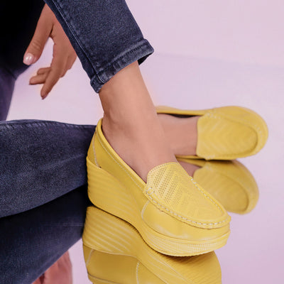 Дамски обувки на платформа Aurelia - Yellow