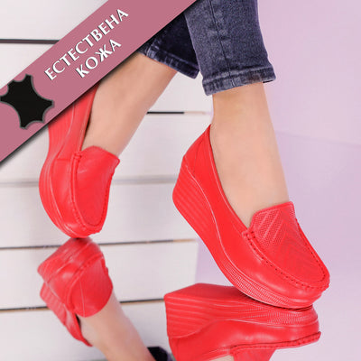 Дамски обувки на платформа Aurelia - Red