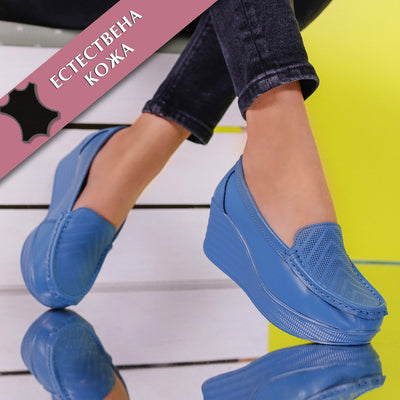 Дамски обувки на платформа Aurelia - Blue