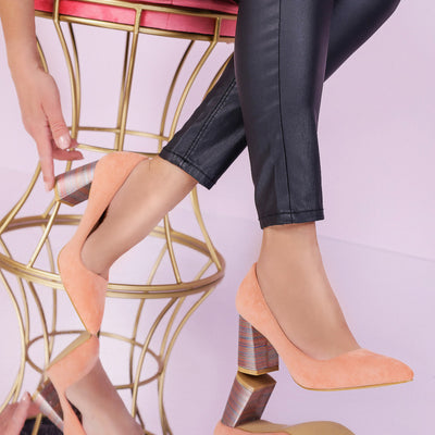 Дамски обувки на ток Angelique - Orange