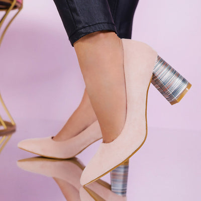 Дамски обувки на ток Angelique - Pink