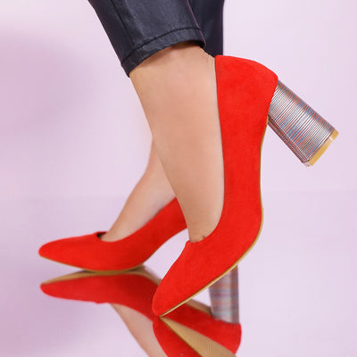 Дамски обувки на ток Angelique - Red