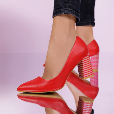 Дамски обувки на ток Mirian - Red