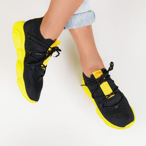 Дамски маратонки Carla - Black/Yellow