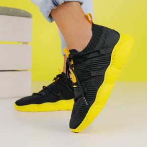 Дамски маратонки Carla - Black/Yellow
