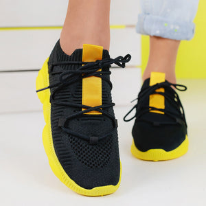 Дамски маратонки Carla - Black/Yellow