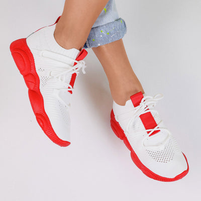 Дамски маратонки Carla - White/Red