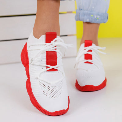 Дамски маратонки Carla - White/Red