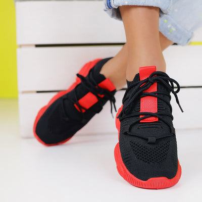 Дамски маратонки Carla - Black/Red