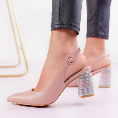 Дамски обувки на ток Milana - Pink