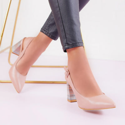 Дамски обувки на ток Milana - Pink