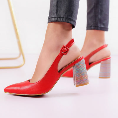 Дамски обувки на ток Milana - Red