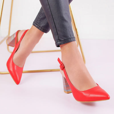 Дамски обувки на ток Milana - Red