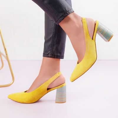 Дамски обувки на ток Jessie - Yellow