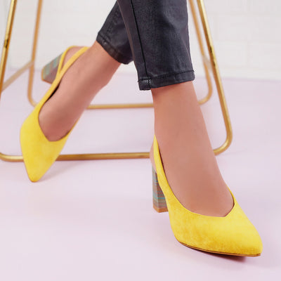 Дамски обувки на ток Jessie - Yellow