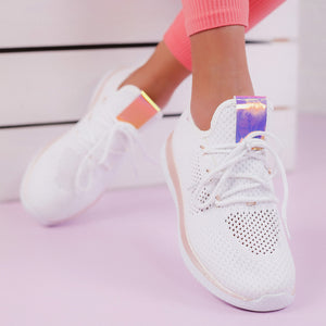 Дамски маратонки  Lena - White/Pink