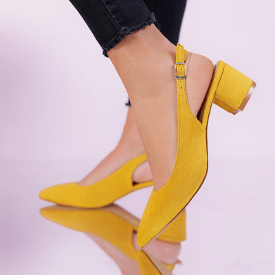 Дамски обувки на ток Aluna - Yellow