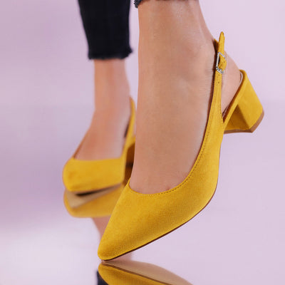 Дамски обувки на ток Aluna - Yellow